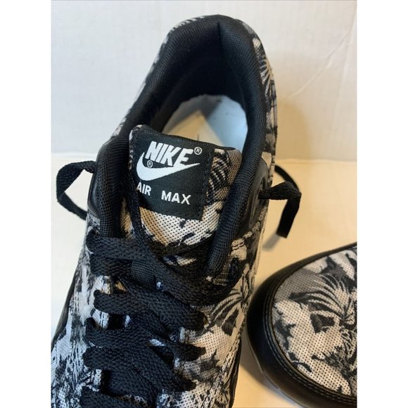 NIKE AIR MAX 1 GPX TROPICAL FLORAL BLACK WHITE DARK GREY Size 9684174-001 Worn 1 - Picture 8 of 11